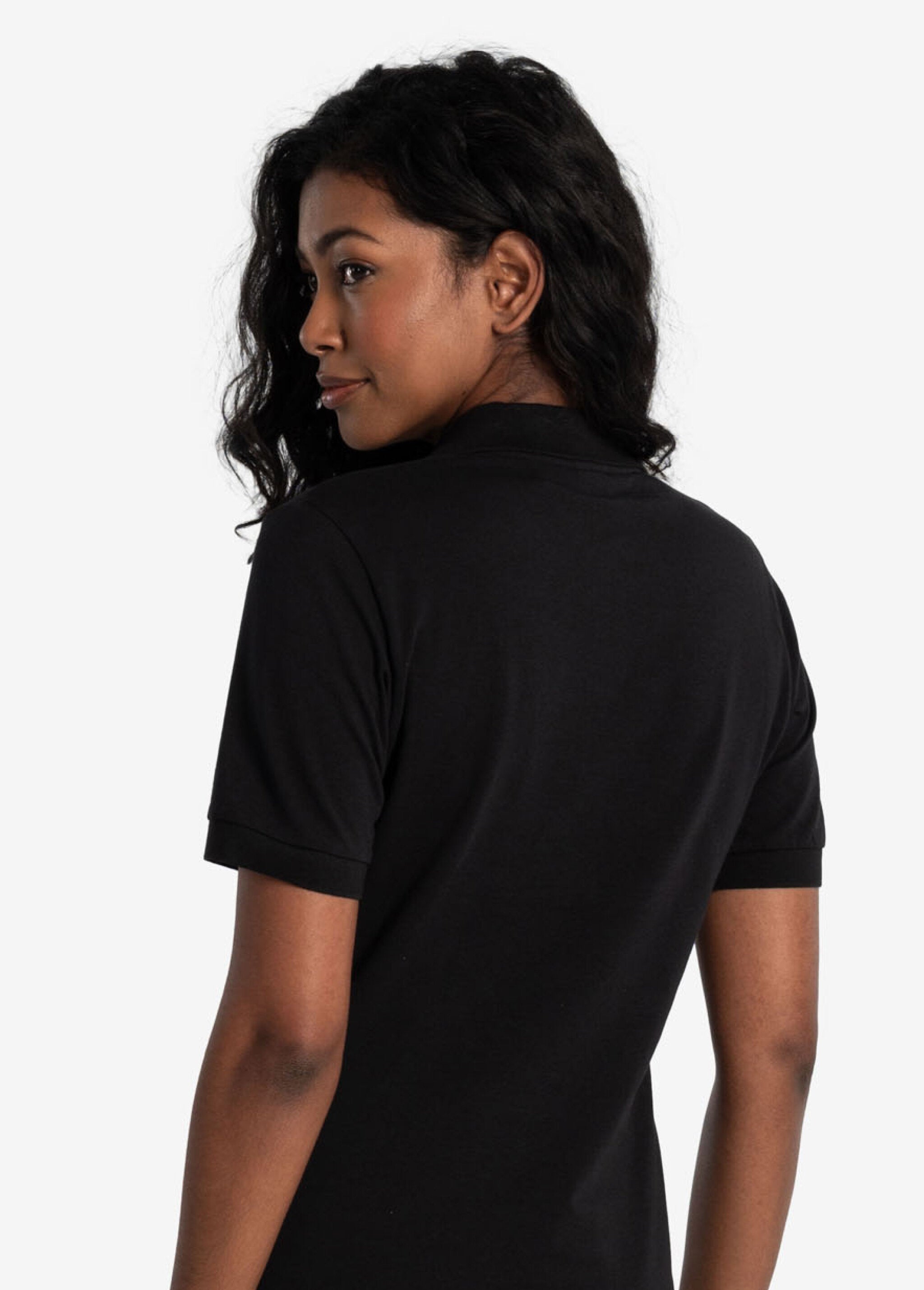 Lolë Effortless Polo Dress in black — your perfect go-to dress, no matter the occasion