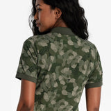 Lolë Effortless Polo Dress in olive green floral print — your perfect go-to dress, no matter the occasion