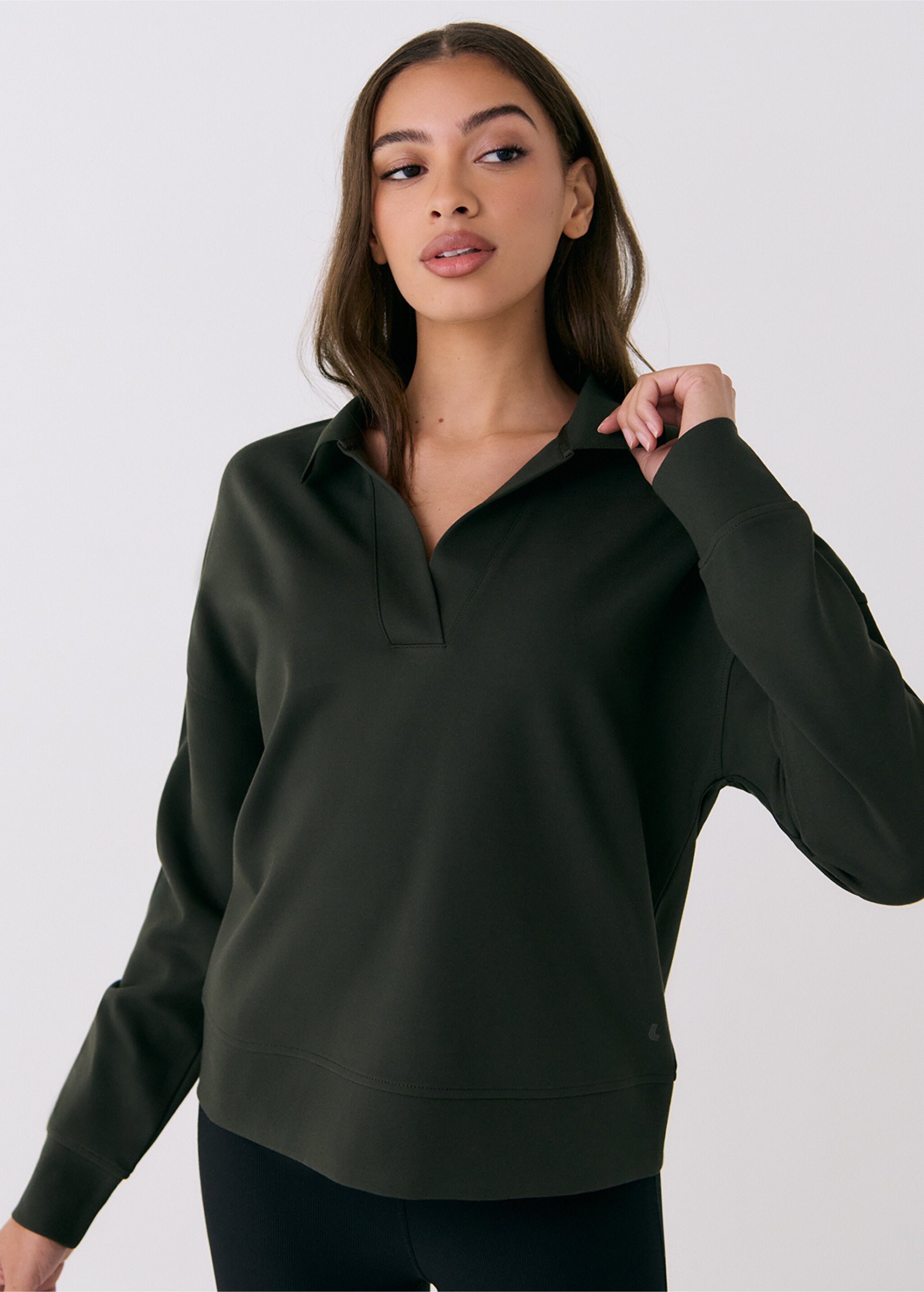 Lolë Mindset Polo Top in olive