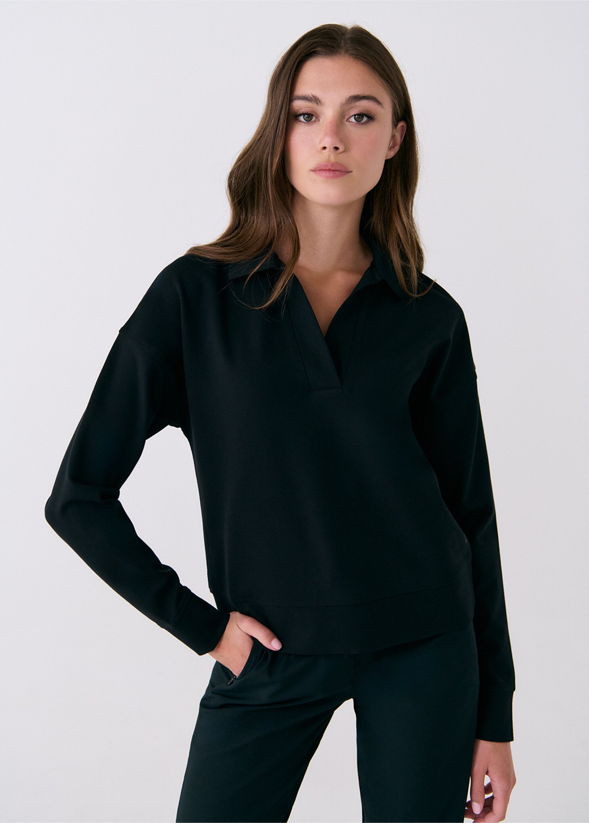 Lolë Mindset Polo Top in black