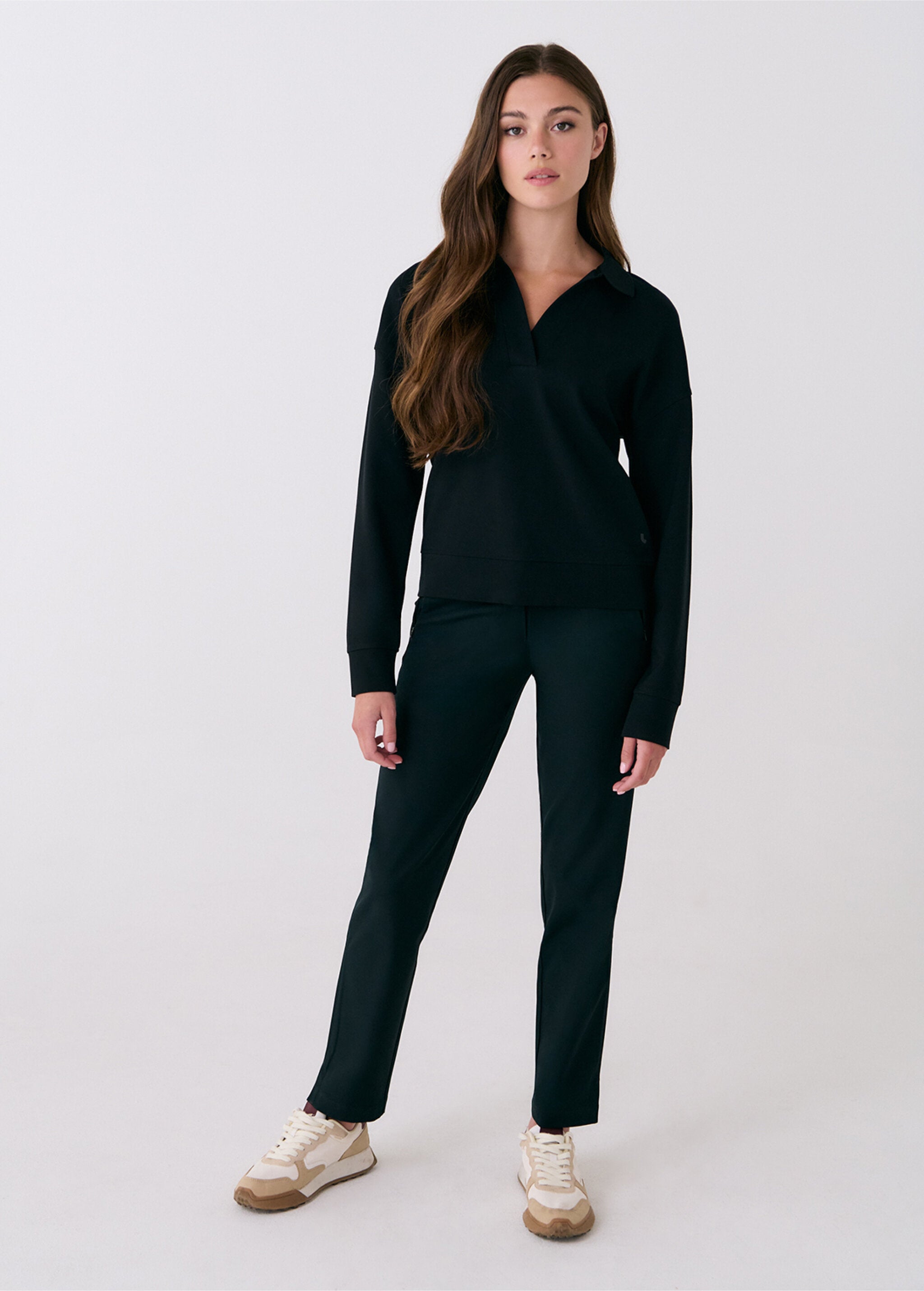 Lolë Mindset Polo Top in black