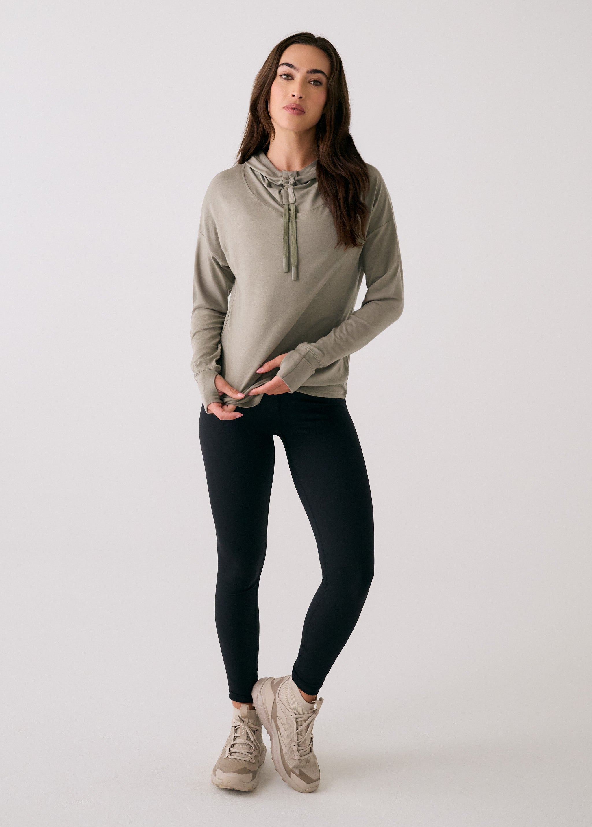 Lolë Dynamic Hoodie in Hazel sage green