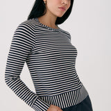 Lolë Dynamic Long Sleeves in navy stripe