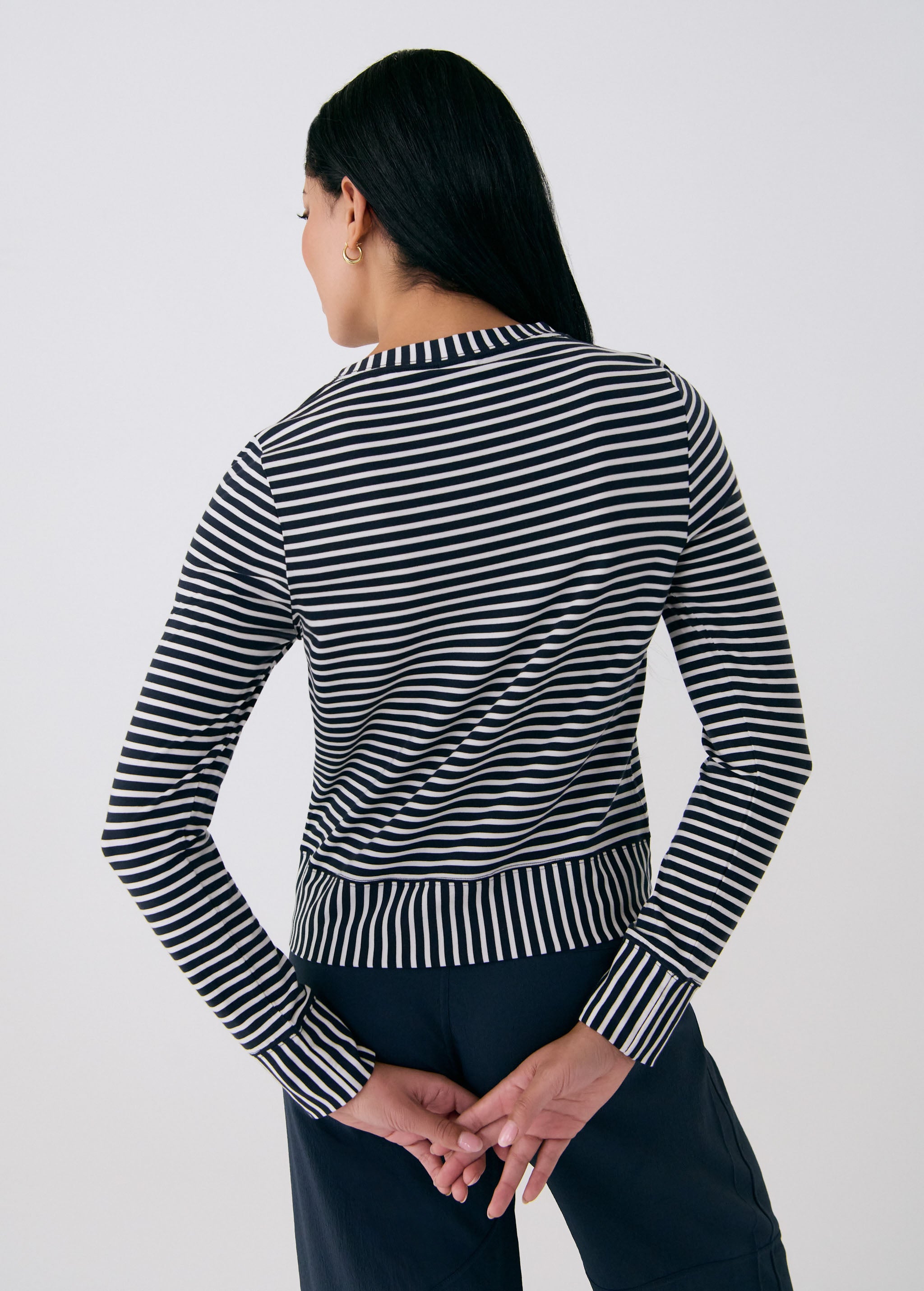 Lolë Dynamic Long Sleeves in navy stripe