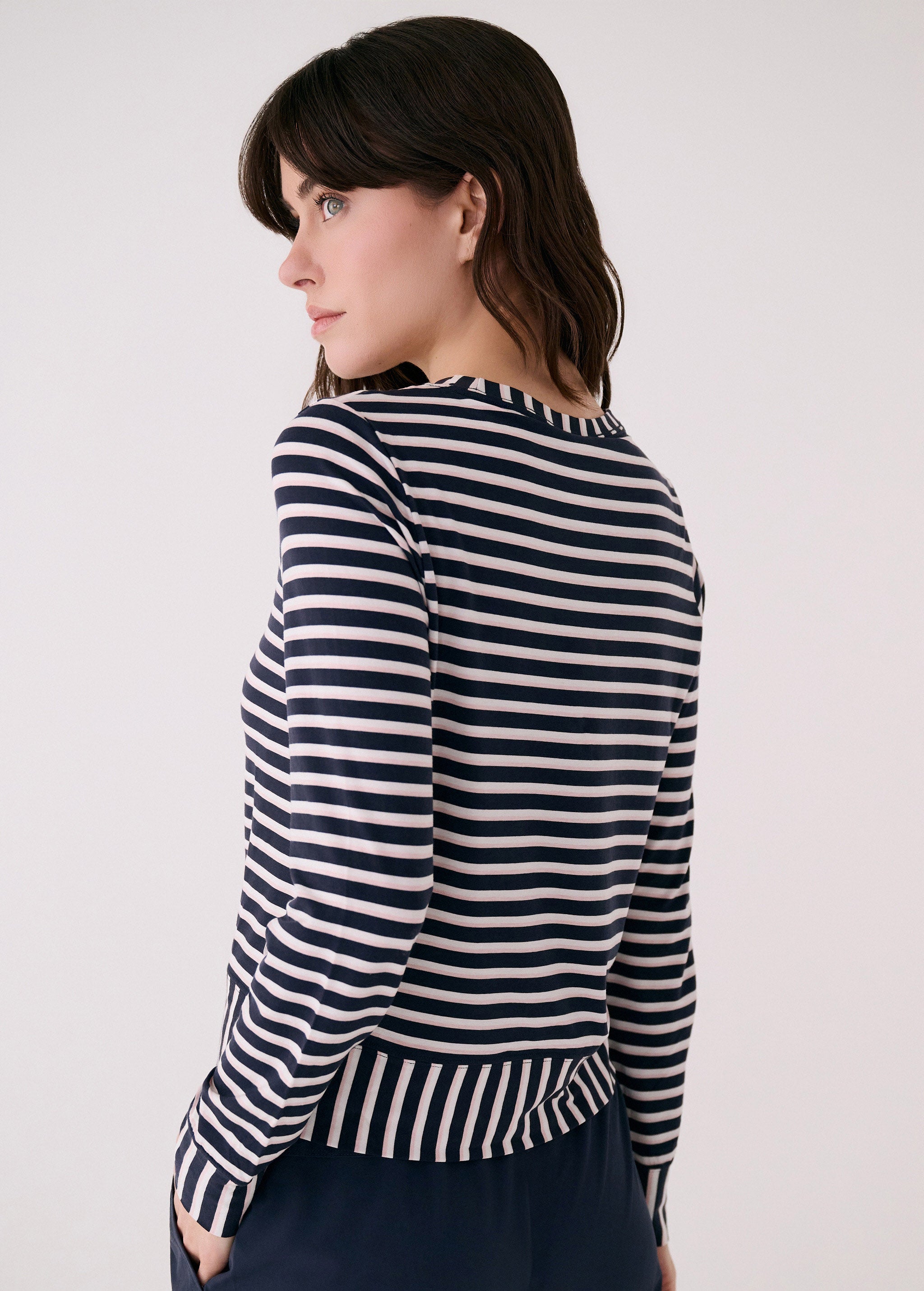 Lolë Dynamic Long Sleeves in navy stripe