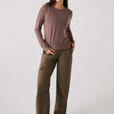 Lolë Dynamic Long Sleeves in brown stripe