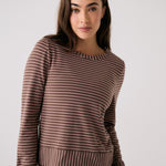 Lolë Dynamic Long Sleeves in brown stripe