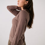 Lolë Dynamic Long Sleeves in brown stripe