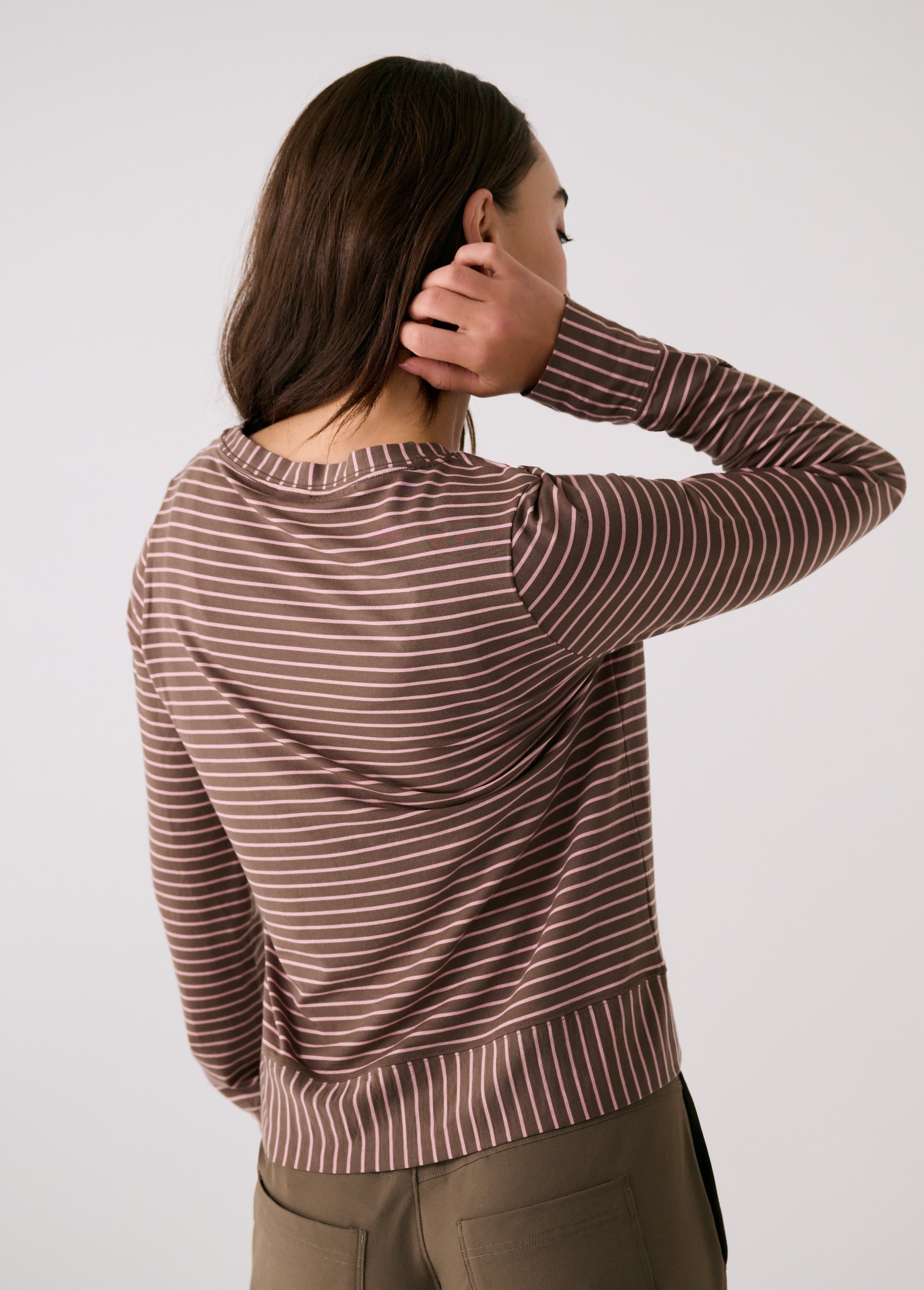 Lolë Dynamic Long Sleeves in brown stripe