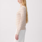 Lolë Dynamic Long Sleeves in beige stripe