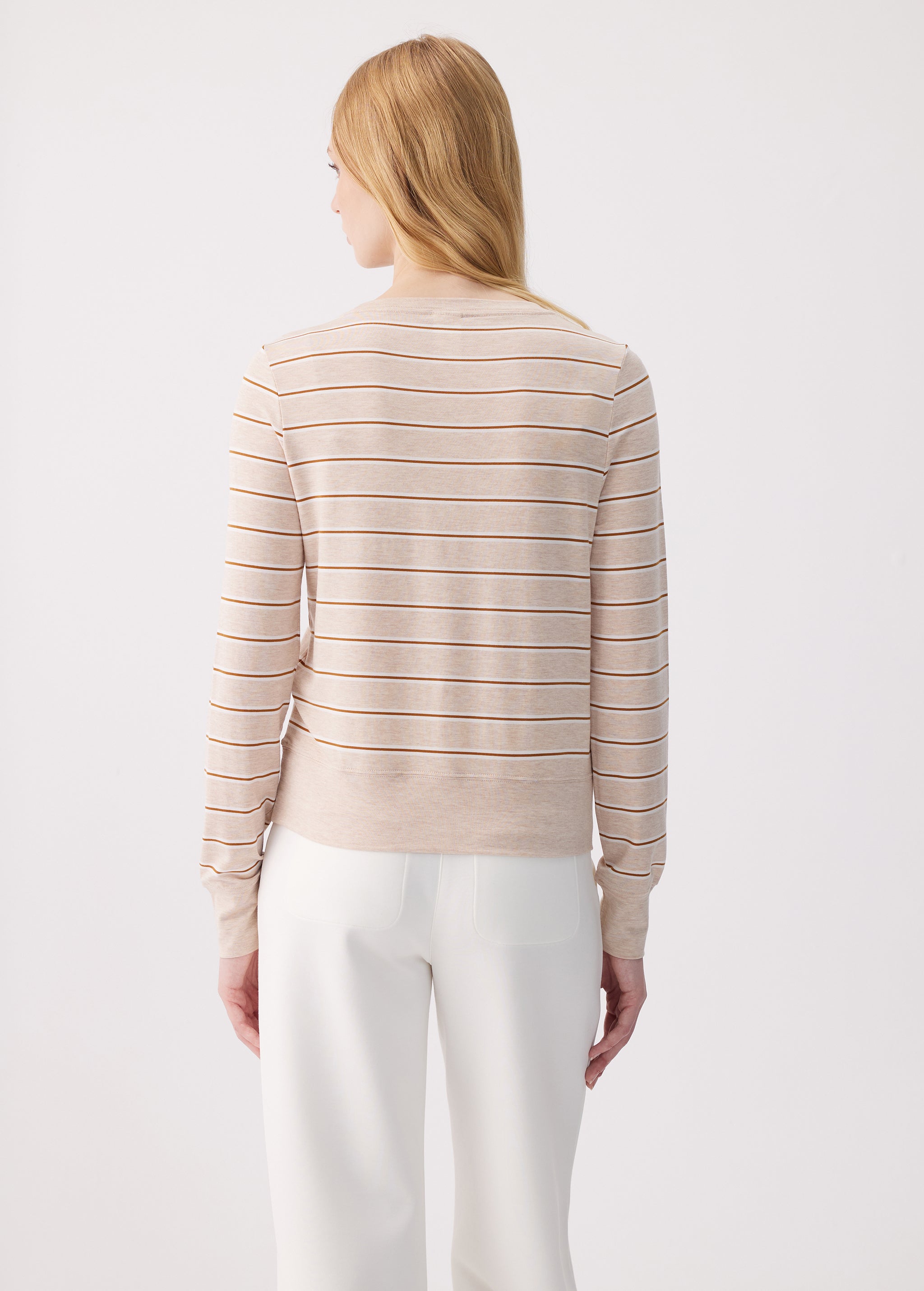 Lolë Dynamic Long Sleeves in beige stripe