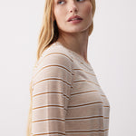 Lolë Dynamic Long Sleeves in beige stripe