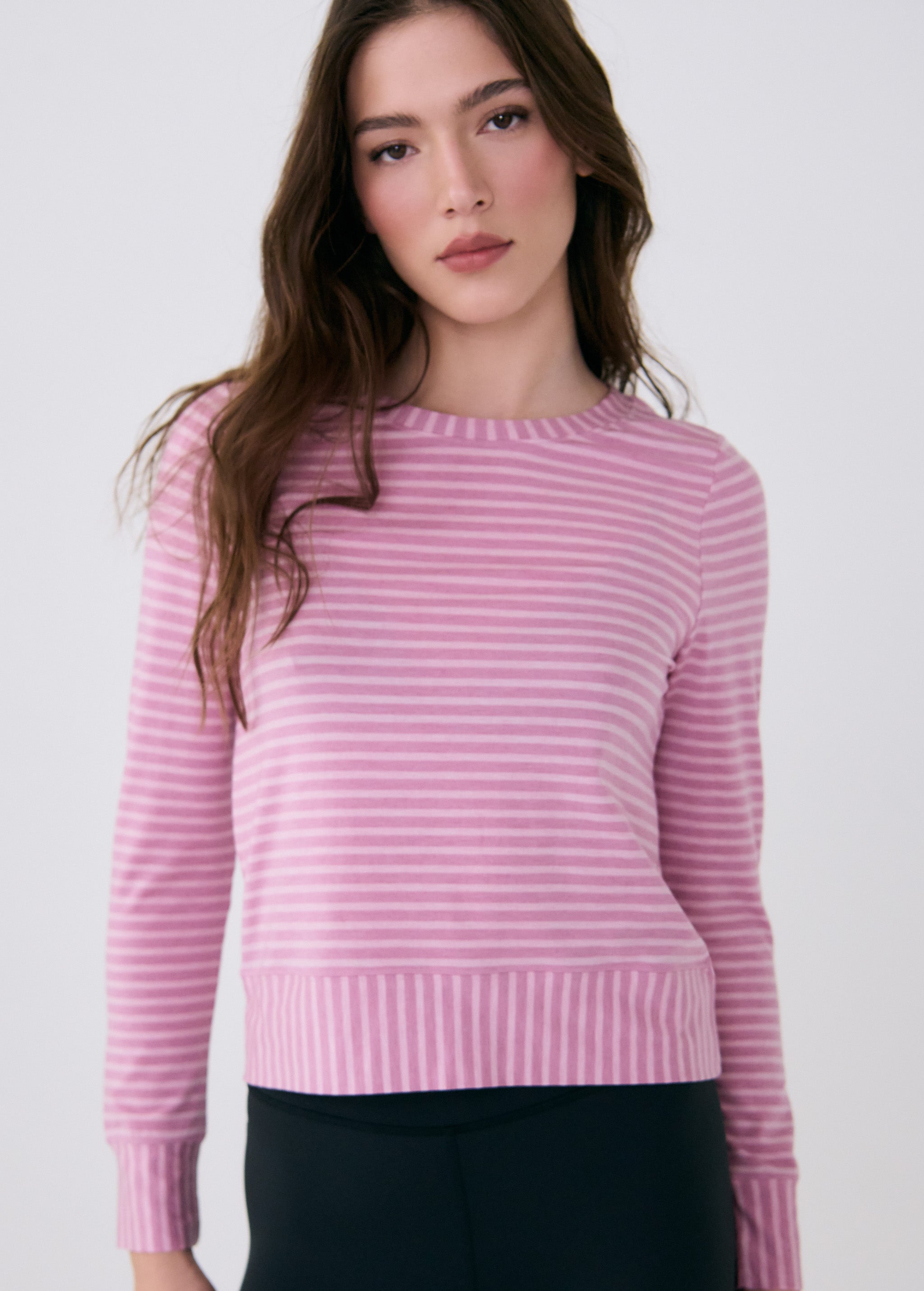 Lolë Dynamic Long Sleeves in pink stripe