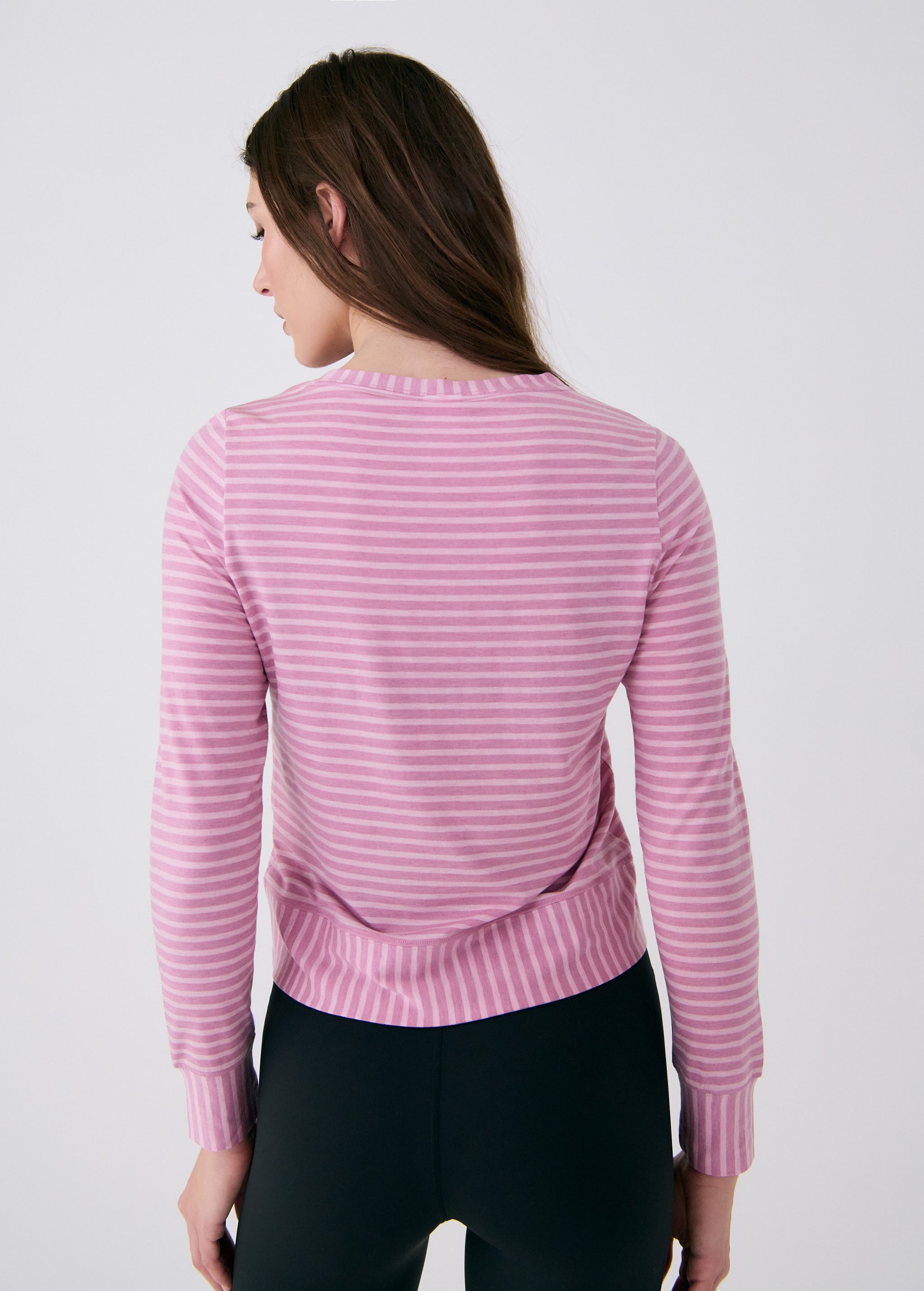 Lolë Dynamic Long Sleeves in pink stripe