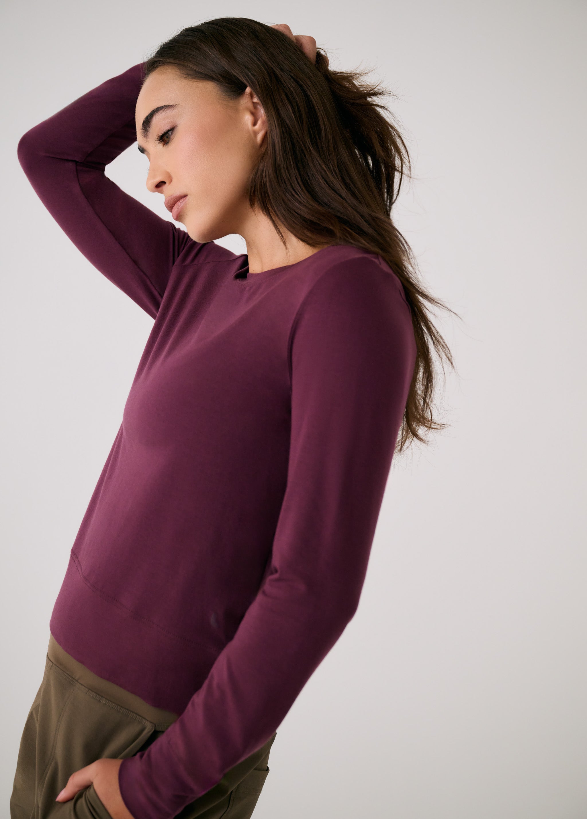 Lolë Dynamic Long Sleeves in burgundy