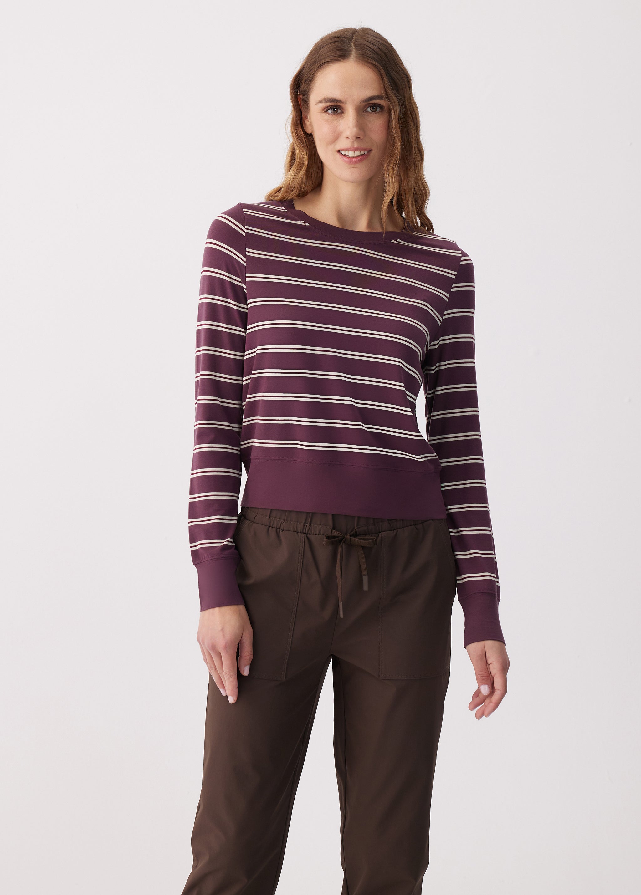 Lolë Dynamic Long Sleeves in purple stripe