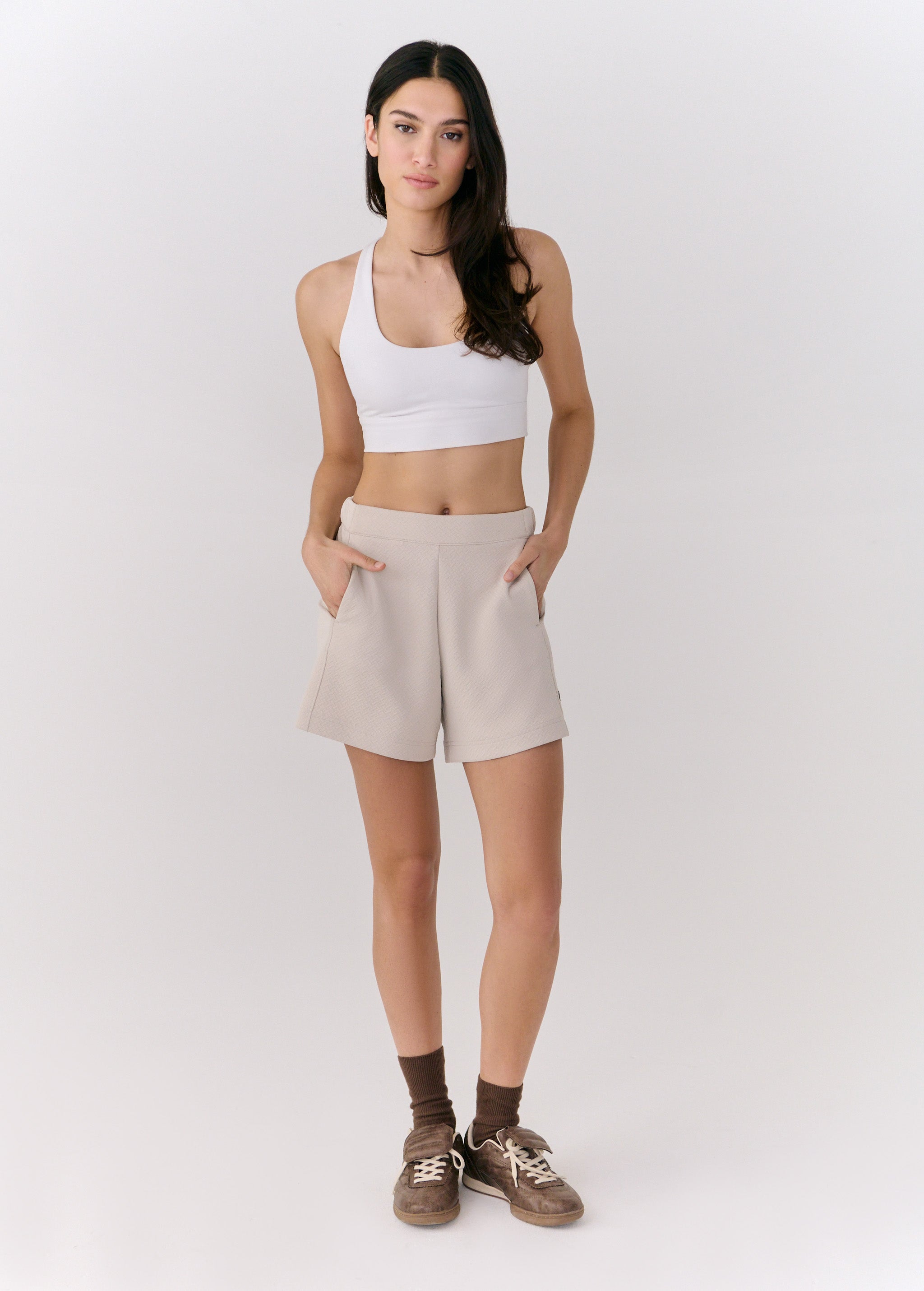 Lolë City Shorts in Abalone pale greige