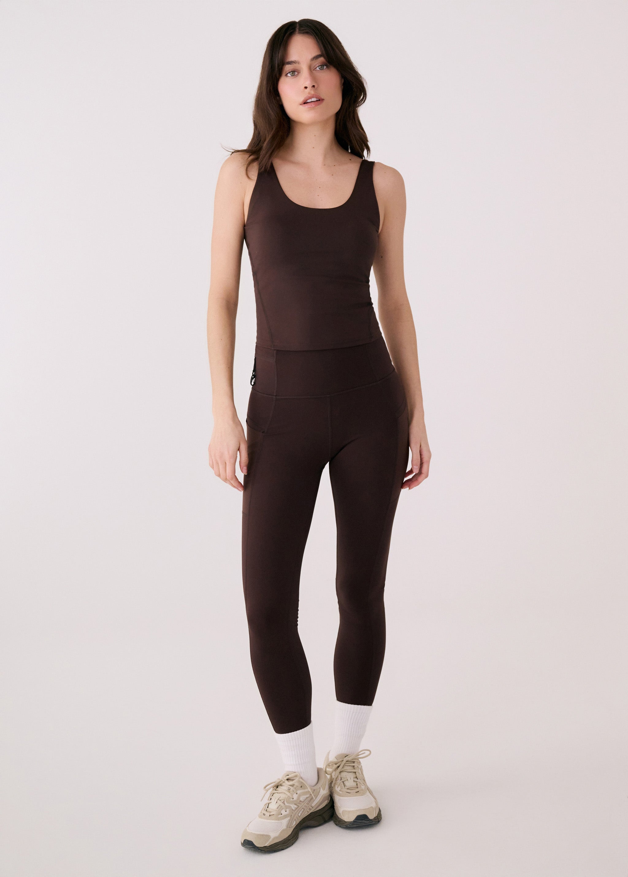 Lolë Action Ankle Leggings in Java dark brown