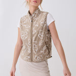 Lolë Aura Vest in beige floral print