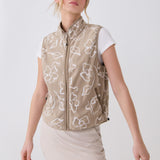 Lolë Aura Vest in beige floral print