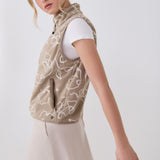 Lolë Aura Vest in beige floral print