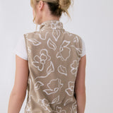Lolë Aura Vest in beige floral print