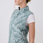 Lolë Aura Vest in sage green floral print