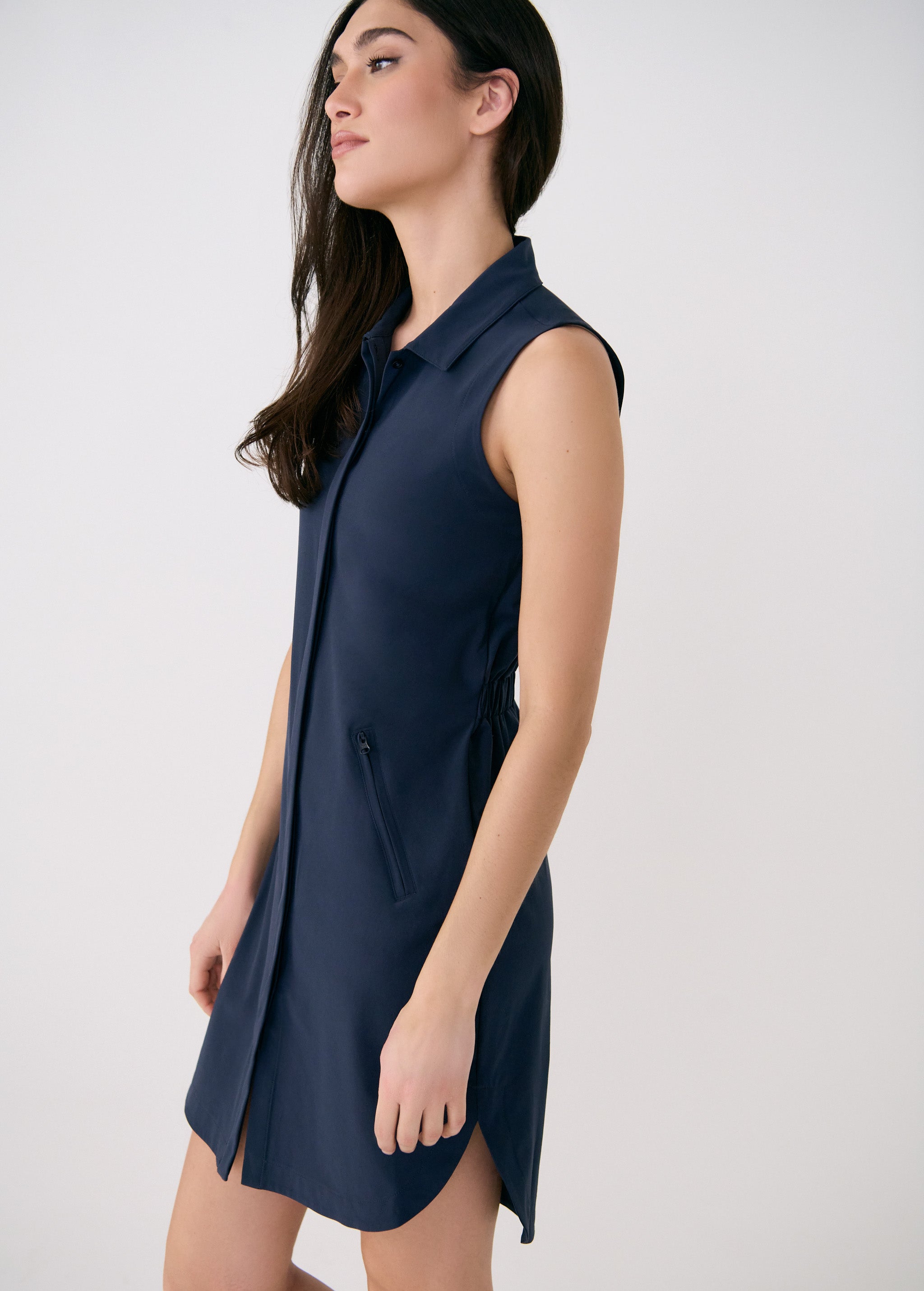 Lolë Olivie Shirt Dress in Outerspace navy