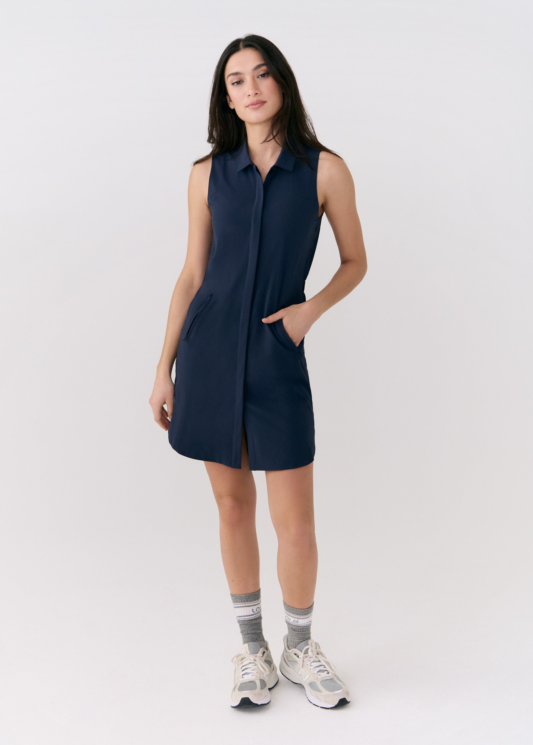 Lolë Olivie Shirt Dress in Outerspace navy