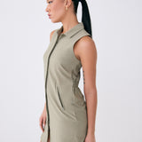 Lolë Olivie Shirt Dress in Hazel sage green