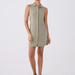 Lolë Olivie Shirt Dress in Hazel sage green