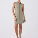 Lolë Olivie Shirt Dress in Hazel sage green
