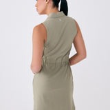 Lolë Olivie Shirt Dress in Hazel sage green
