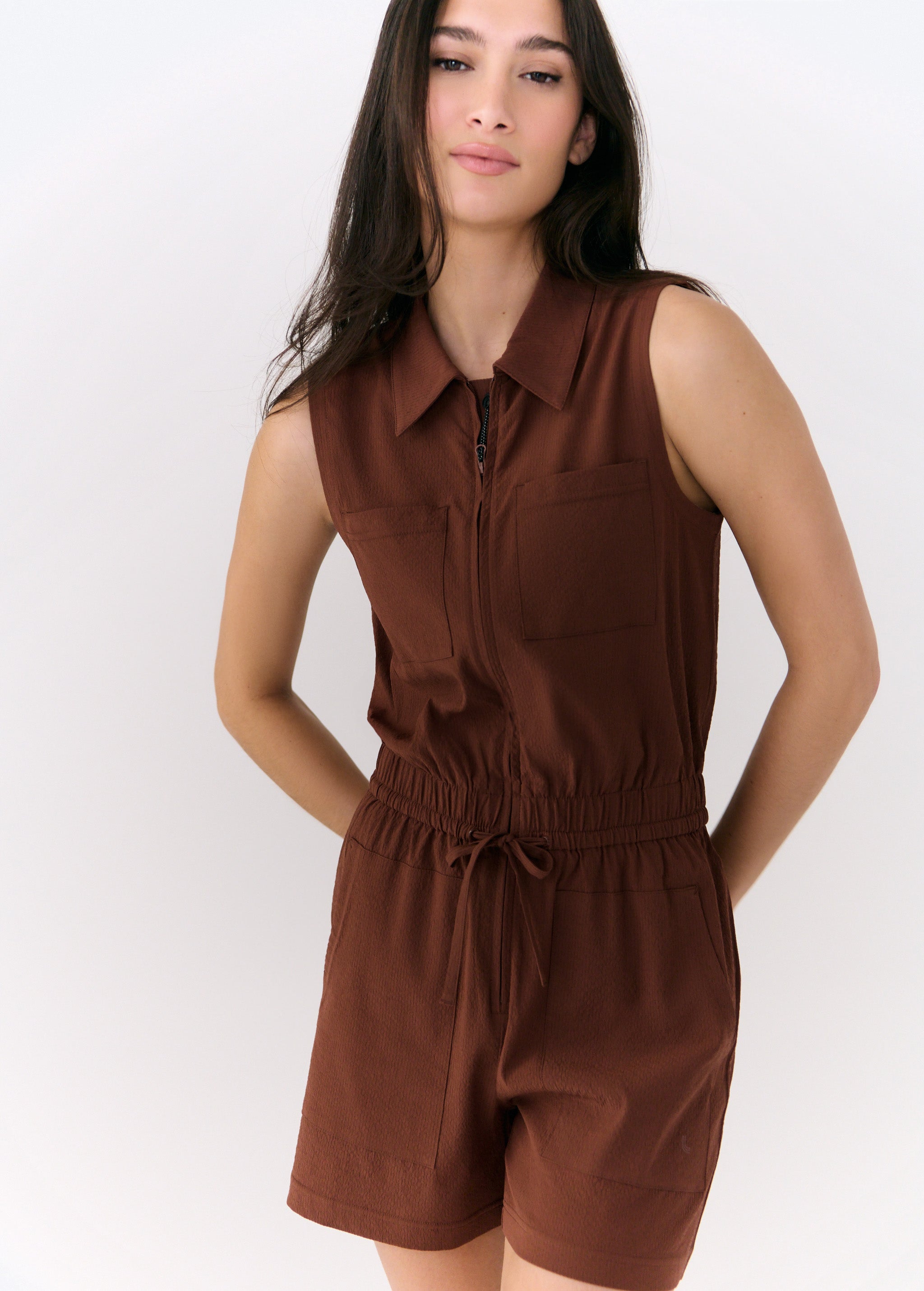 Lolë Momentum Romper in Sienna brown