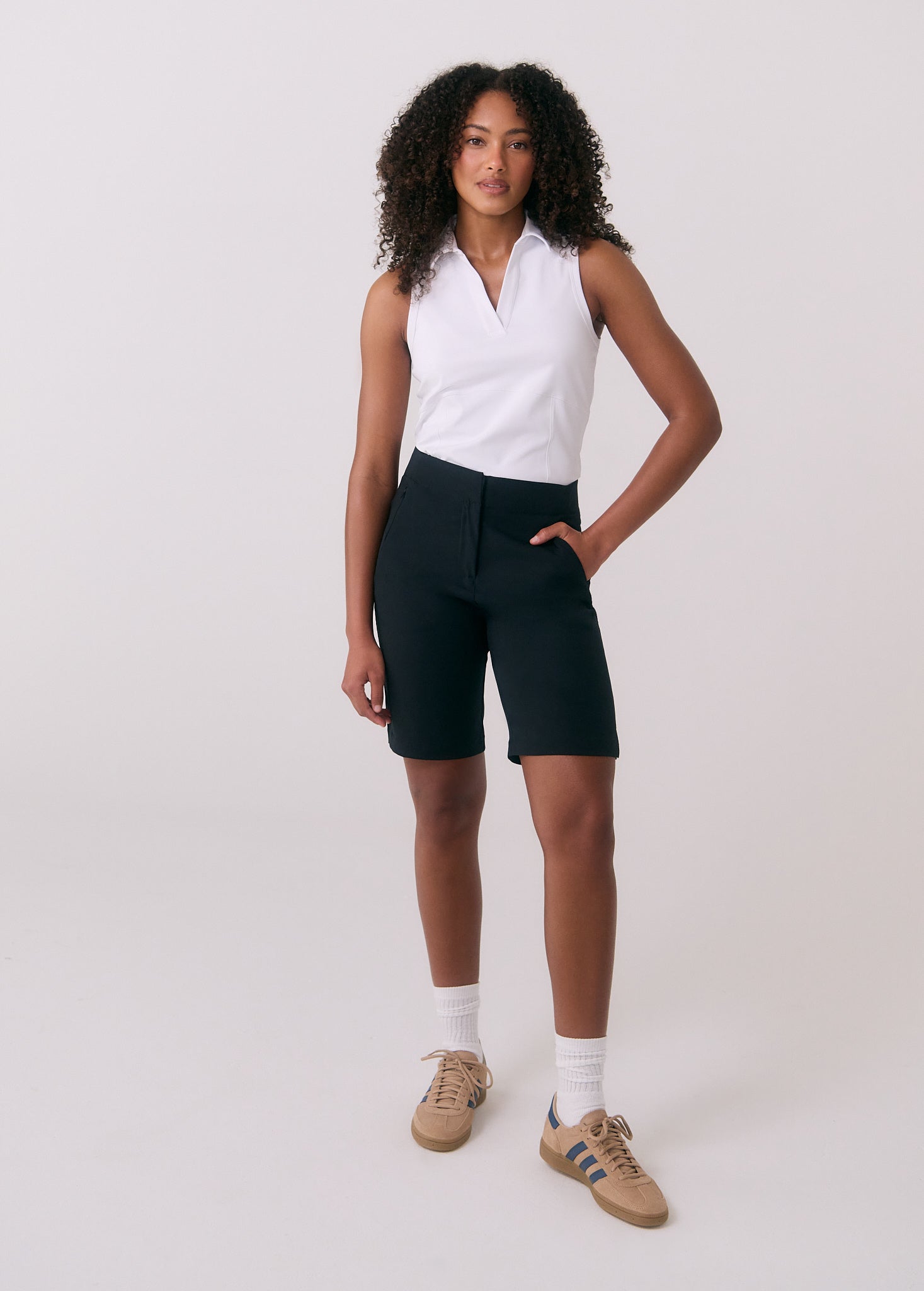 Lolë Miles Bermuda Shorts in black — your favourite anytime, any-plan pants—now in short form