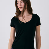 Lolë Dynamic V-neck in black — this V-neck tee proves that everyday essentials can still feel special