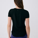 Lolë Dynamic V-neck in black — this V-neck tee proves that everyday essentials can still feel special