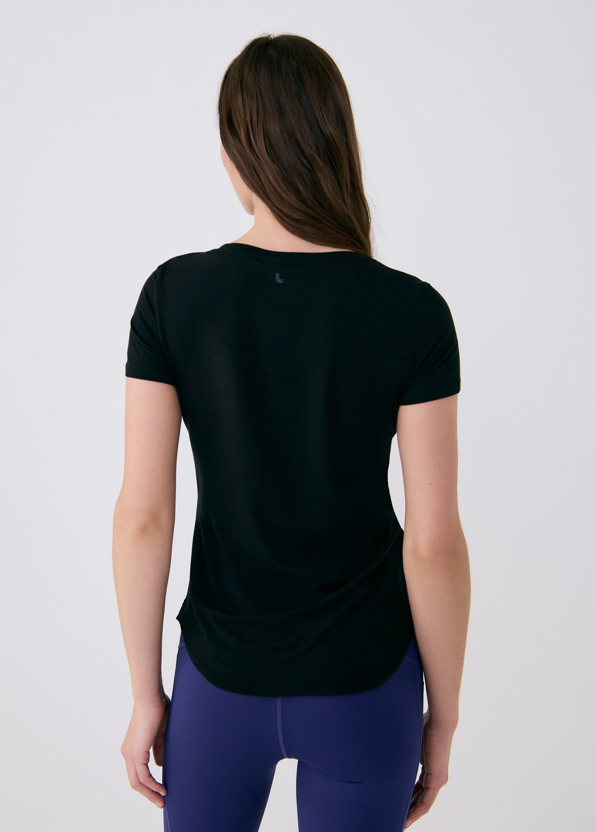 Lolë Dynamic V-neck in black — this V-neck tee proves that everyday essentials can still feel special