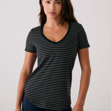 Lolë Dynamic V-neck in black — this V-neck tee proves that everyday essentials can still feel special