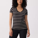 Lolë Dynamic V-neck in black — this V-neck tee proves that everyday essentials can still feel special