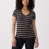 Lolë Dynamic V-neck in black — this V-neck tee proves that everyday essentials can still feel special