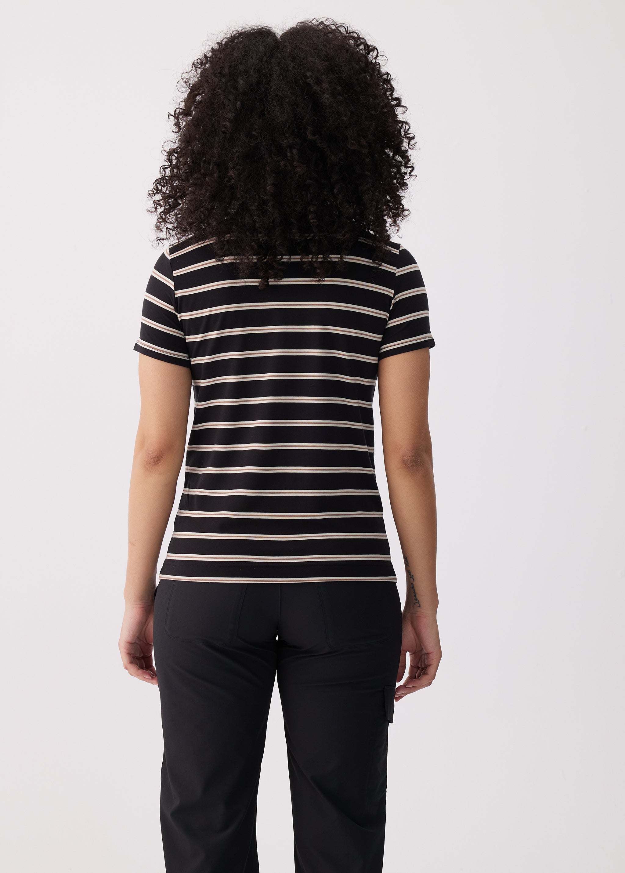 Lolë Dynamic V-neck in black — this V-neck tee proves that everyday essentials can still feel special