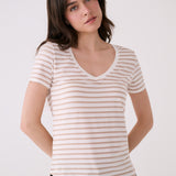 Lolë Dynamic V-neck in white — this V-neck tee proves that everyday essentials can still feel special