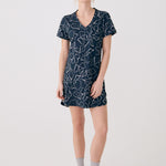 Lolë Olivie V Neck Dress in navy floral print