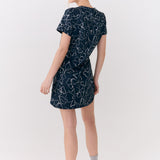 Lolë Olivie V Neck Dress in navy floral print