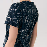 Lolë Olivie V Neck Dress in navy floral print