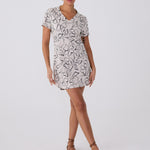Lolë Olivie V Neck Dress in cream floral print