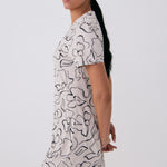 Lolë Olivie V Neck Dress in cream floral print