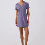 Lolë Olivie V Neck Dress in Eclipse dusty purple
