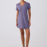 Lolë Olivie V Neck Dress in Eclipse dusty purple